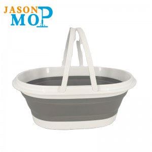 JASON Foldable silica gel bucket with handle car washing fishing bucket foldable water tank and space saving mop bucket