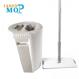 Stainless Steel Pole Handle Removable magic wash Mop water Squeeze Flat Cleaning Mop with Bucket