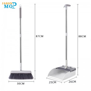 new modern long handle plastic broom and dustpan