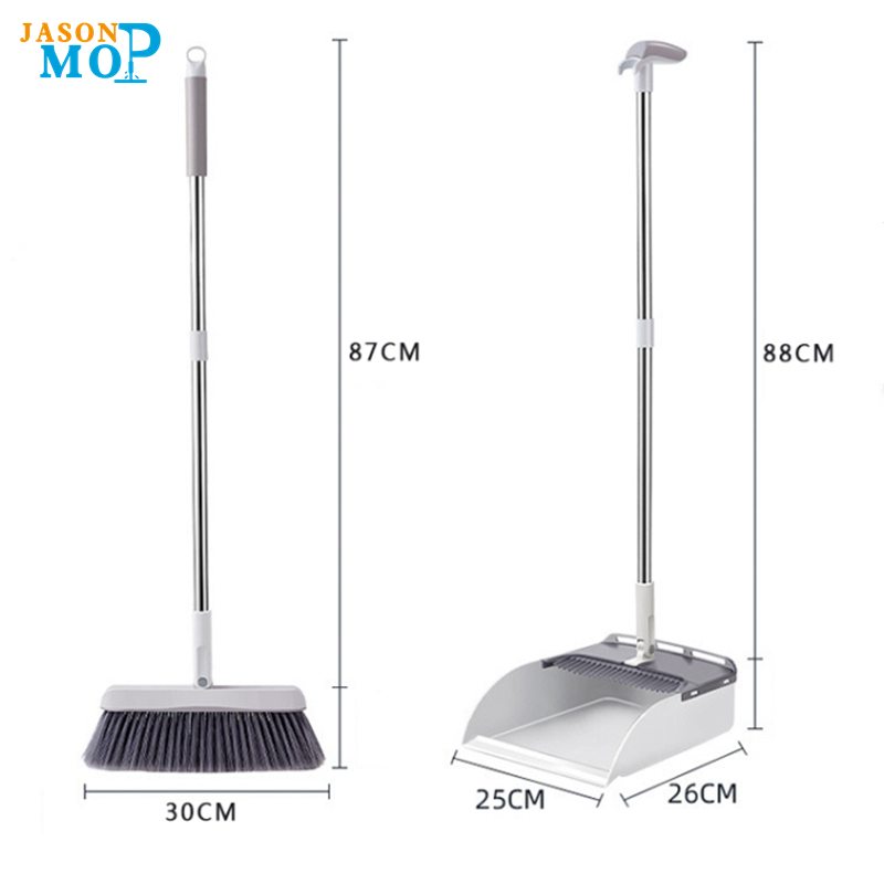 new modern long handle plastic broom and dustpan