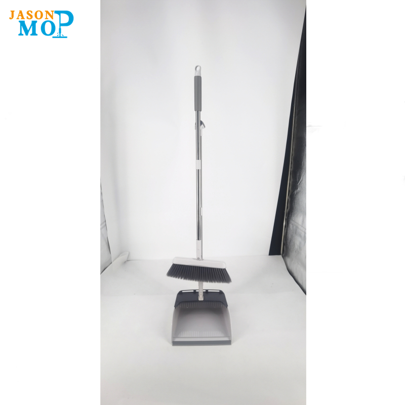 new modern long handle plastic broom and dustpan